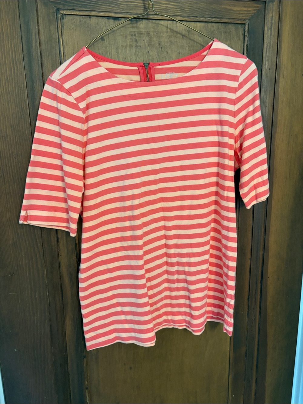 Orange striped Women’s Boatneck Top